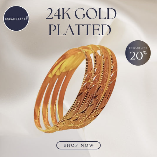 Gold Plated Bangles 4 Pcs | CODE GP-02