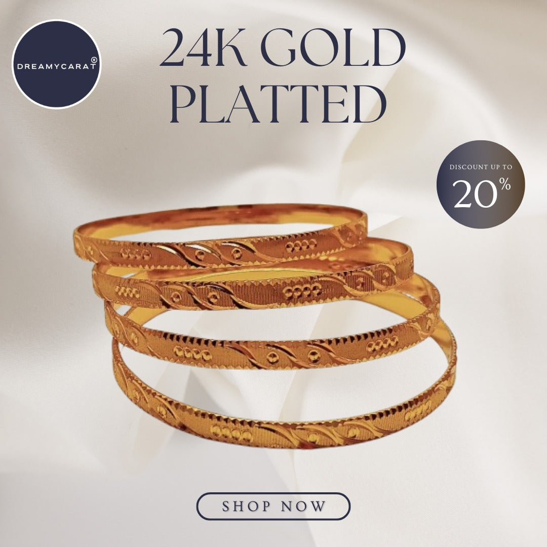 Gold Plated Bangles 4 Pcs | CODE GP-02