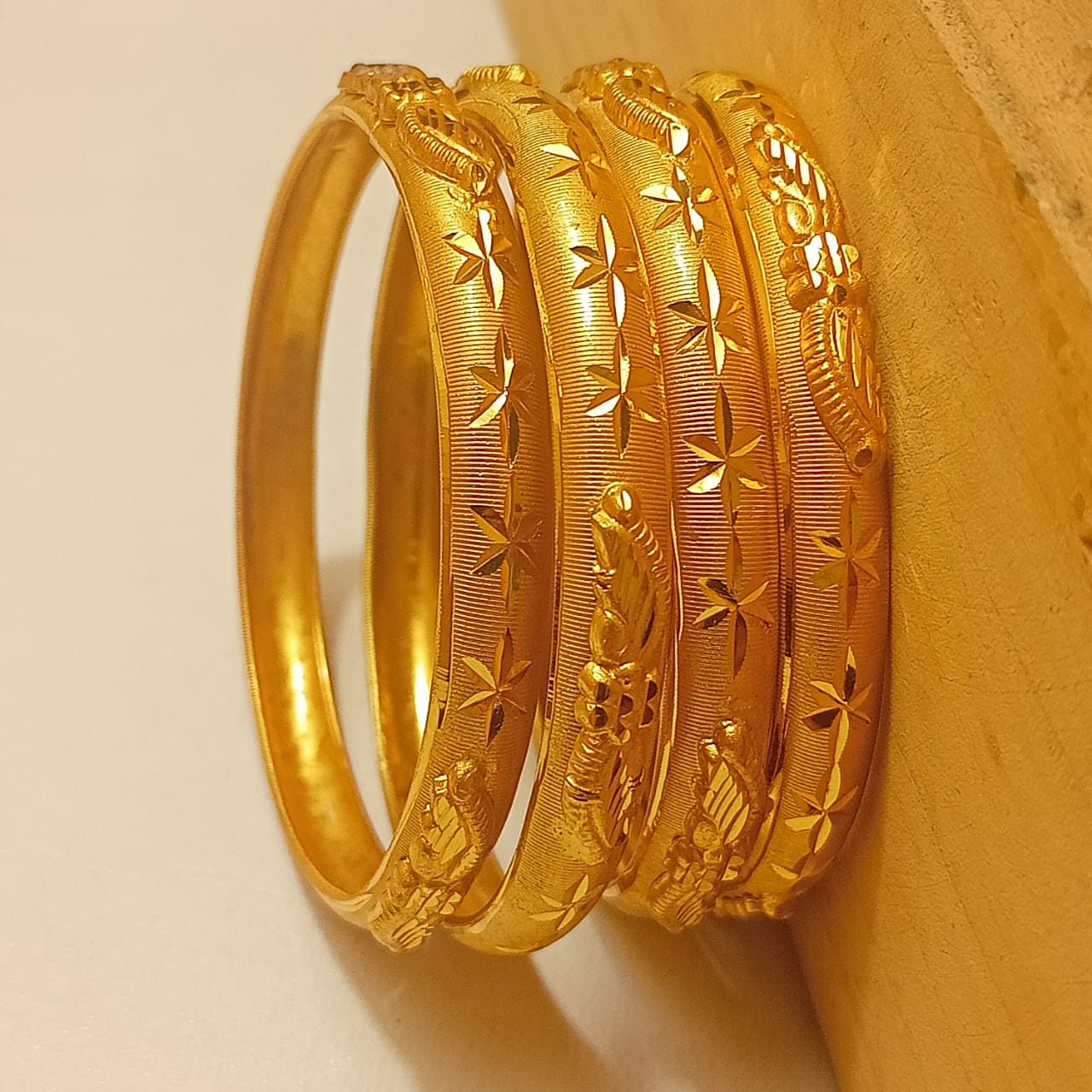 Gold Plated Bangles 4 Pcs | CODE GP-11
