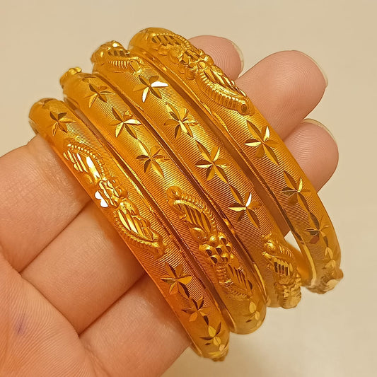 Gold Plated Bangles 4 Pcs | CODE GP-11