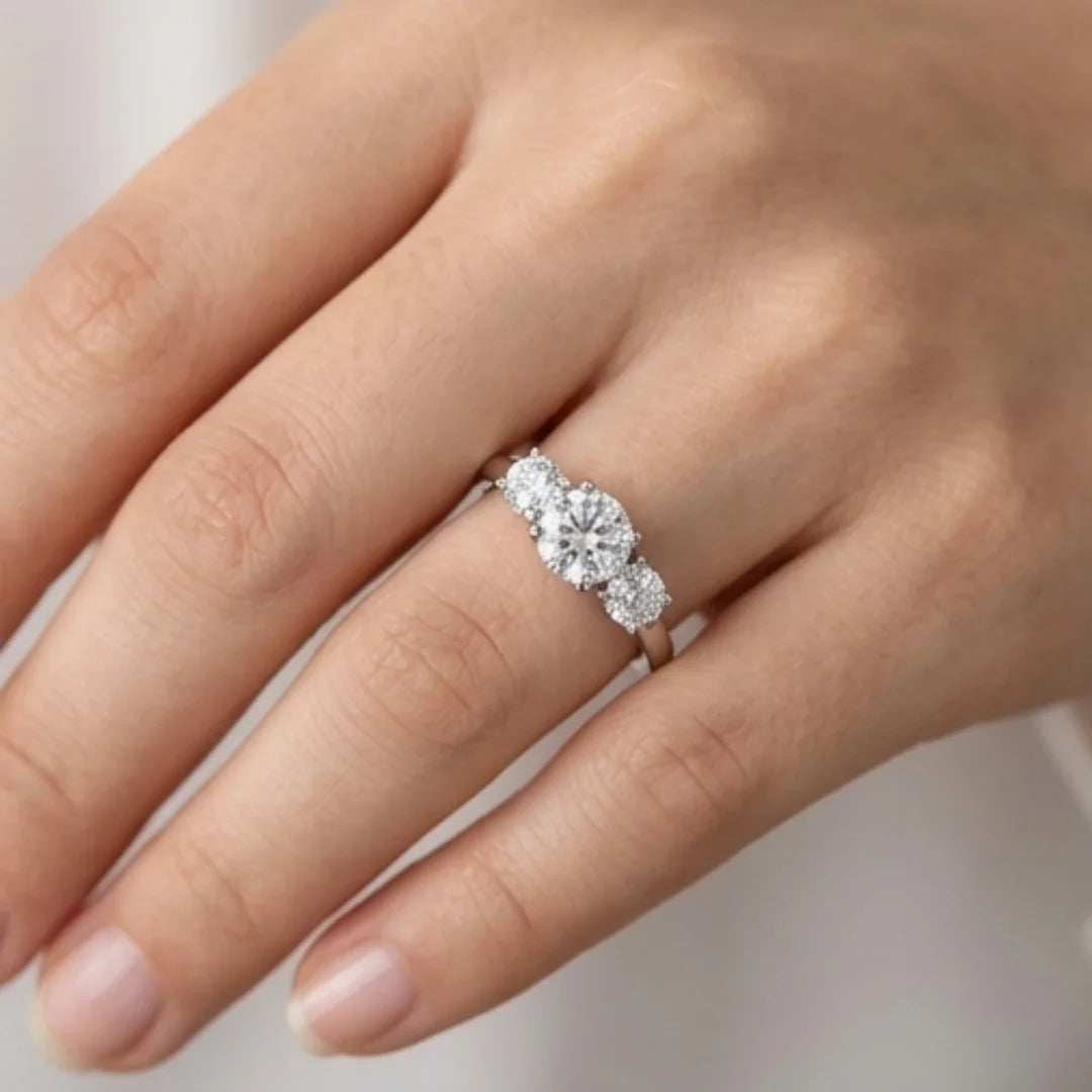 Moissanite Dimond Ring VVS1 Lab Diamond Ring for Women