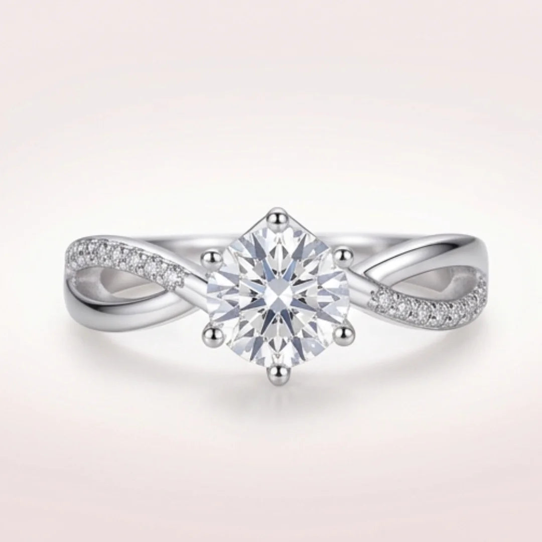 VVS1 Moissanite Diamond Silver Ring