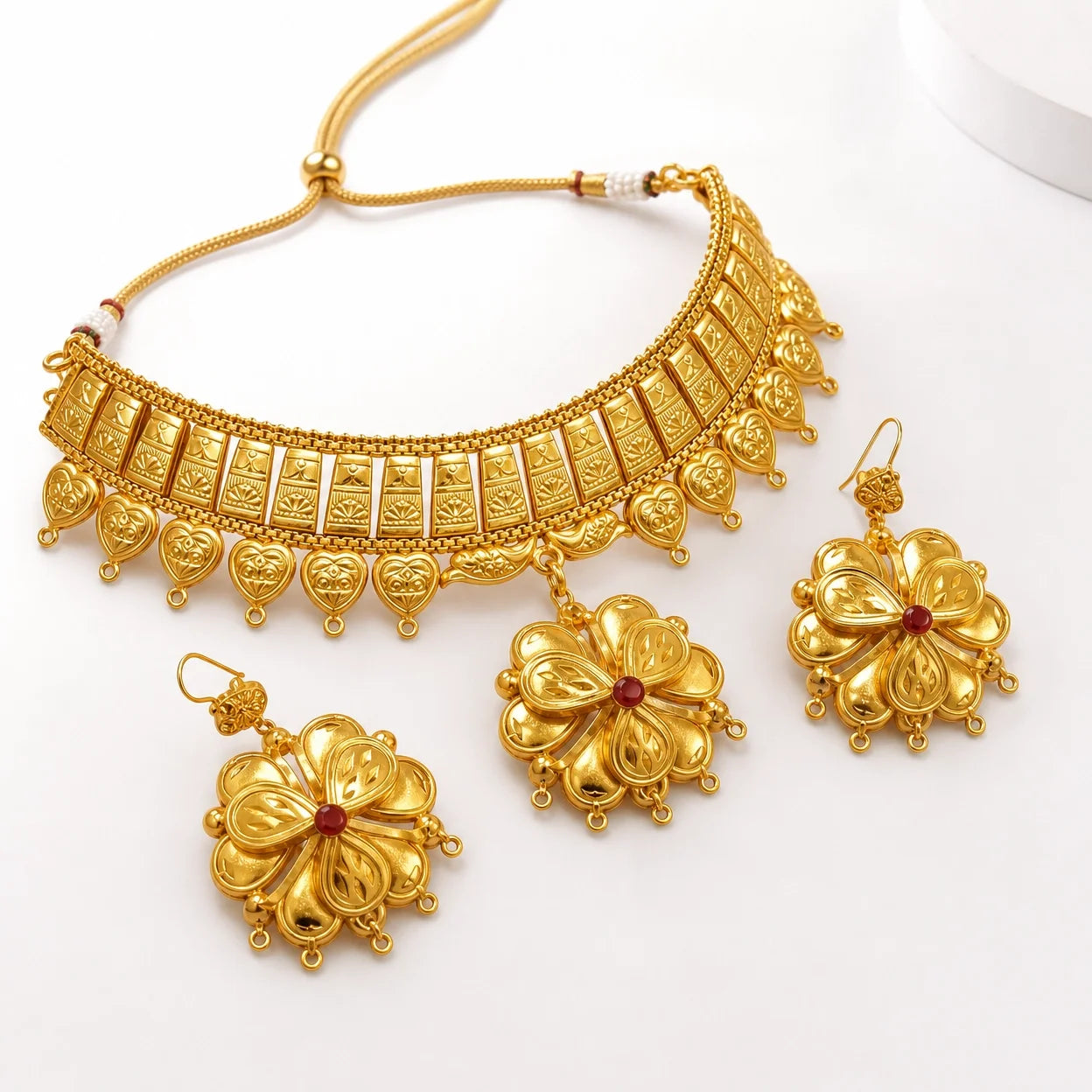 Gold Platted Necklace Set | Necklace + Earring | NS-10