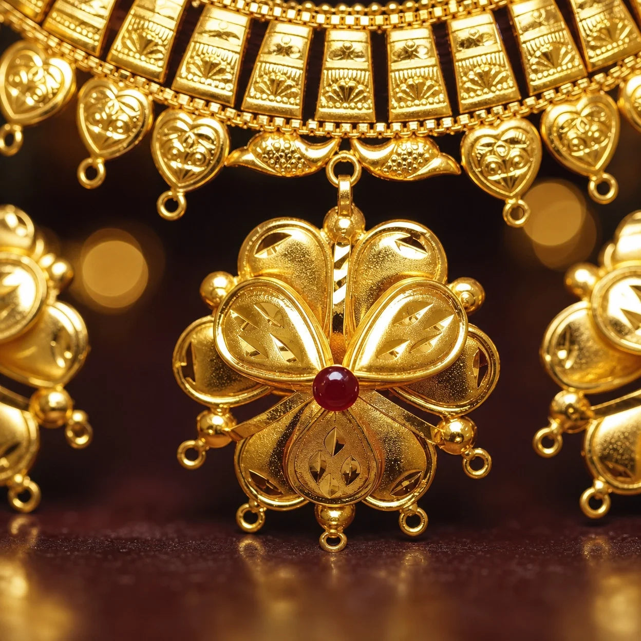 Gold Platted Necklace Set | Necklace + Earring | NS-10