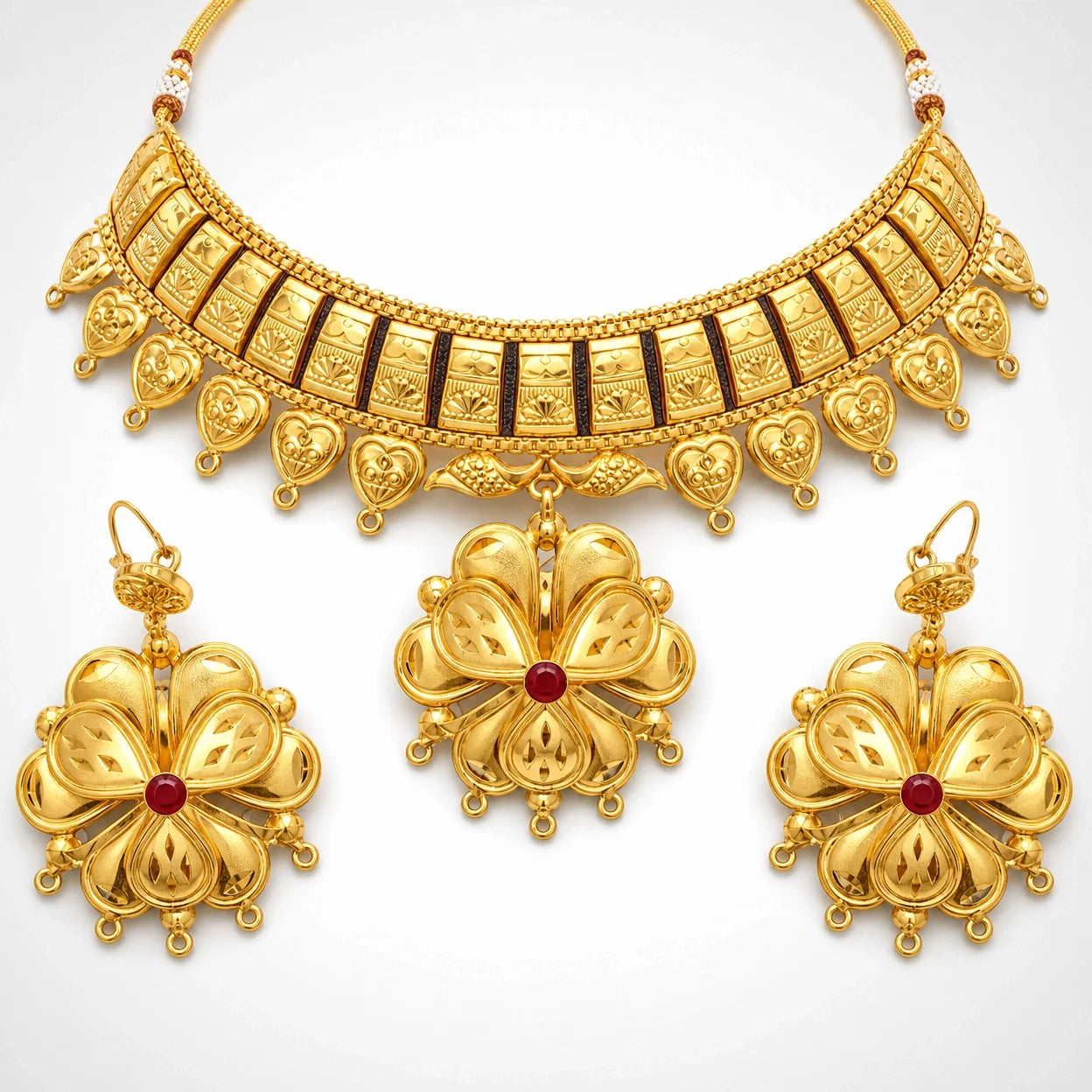 Gold Platted Necklace Set | Necklace + Earring | NS-10