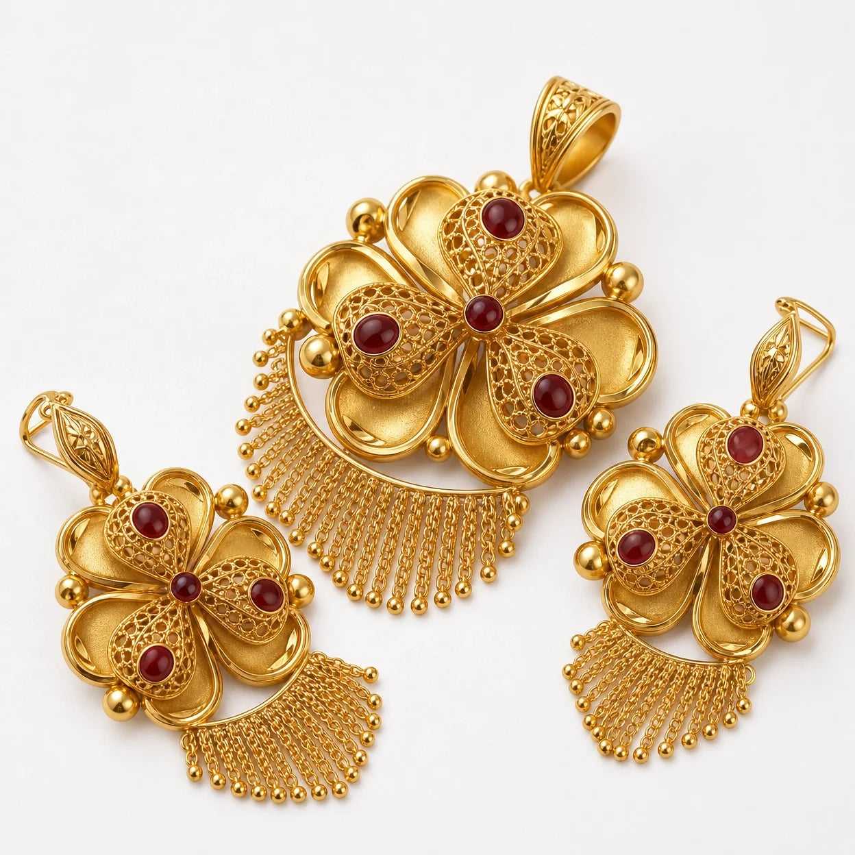 Gold Platted Necklace Set | Necklace + Earring | NS-09